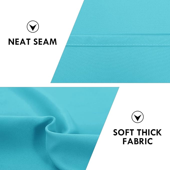 DWCN Turquoise Room Darkening Blackout Curtains - Thermal Insulated Privacy Energy Saving Window Curtain Drapes 52 x 54 inch Length, Set of 2 Bedroom Living Room Curtains