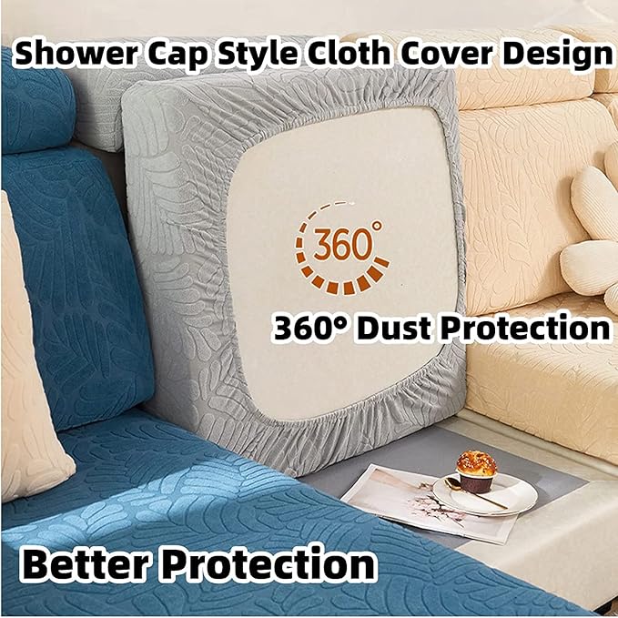 Couch Cushion Covers for Sofa Couch Covers Wear-Resistant Universal Sofa Cover Washable Stretch for Sectional Slipcovers (Texture-Blue,Extra Large Single Seat Cover)