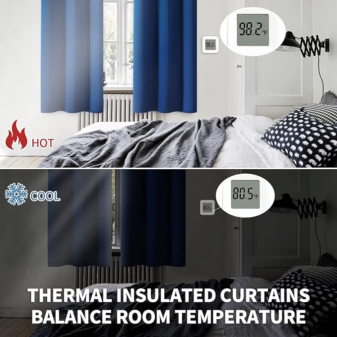 BGment Blackout Curtains for Bedroom - Grommet Thermal Insulated Room Darkening Curtains for Living Room, 70 x 84 Inch, 2 Panels, Royal Blue