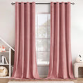 MIULEE Blush Pink Curtains Thermal Insulated Polyester Soundproof Room Darkening Velvet Blackout Curtains/Grommet Window Drapes for Home Theatre/Girls Room/Wedding Decor 52 x 90 Inches Set of 2