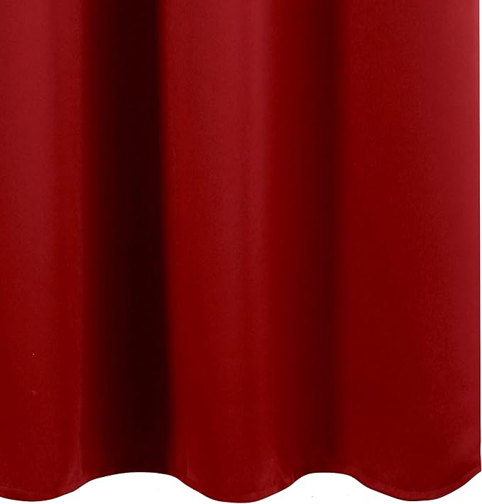 LEMOMO Red Blackout Curtains 42 x 63 Inch/Red Curtains Set of 2 Panels/Room Darkening Bedroom Curtains