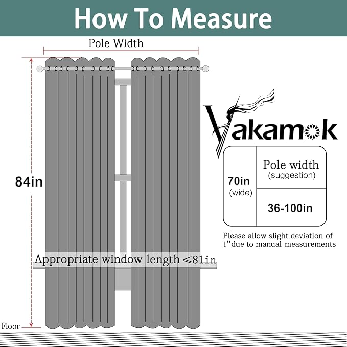 Yakamok Blackout Curtains Room Darkening Thermal Insulated Window Panels,Solid Grommet Top Drapes for Bedroom/Living Room(70Wx84L, Aqua, 2 Panels)