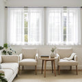 MIULEE Short Sheer Curtains 54 Inches Long, 4 Panels Set, Light Filtering Rod Pocket Curtains for Kitchen/Bathroom Small Windows, 42W x 54 Inches, White