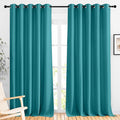 NICETOWN Blackout Room Divider Curtains 118 inches Long 2 Panels, Grommet Sliding Door Curtains Solid Window Treatments Sound Reducing for Living Room, W66 x L118, Peacock Teal