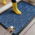 GORILLA GRIP 100% Waterproof All-Season WeatherMAX Doormat 35x23, US Designed Natural Rubber, Stain and Fade Resistant, Low Profile Indoor Outdoor Door Mats, Easy Clean Patio Mat, Ocean Blue Waves