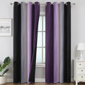 Estelar Textiler Black and Purple Ombre Blackout Curtains for Bedroom, Thermal Insulated Gradient Blackout Drapes, Full Room Darkening Energy Saving Curtains for Living Room, 52Wx96L, 2 Panels