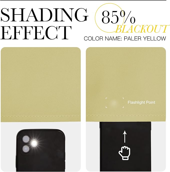NICETOWN Thermal Insulated Paler Yellow Blackout Curtains for Bedroom, Set of 2, 70 by 63 inches Long, Window Treatment Solid Grommet Room Darkening Drape Panels for Bedroom