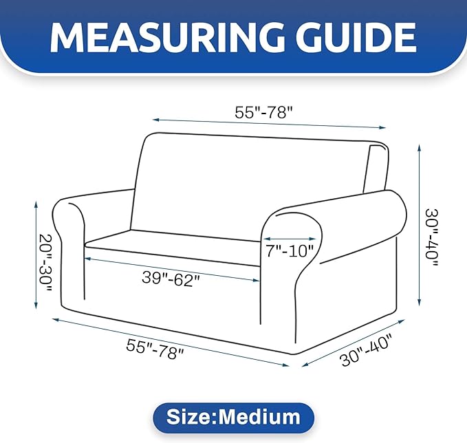 KEKUOU Stretch Loveseat Sofa Cover Slipcover,Couch Covers for 2 Cushion Couch Sofa (55"-78") Furniture Protector Sofa with Elastic Bottom for Kids,Dog. Jacquard Small Checked (Medium,Wine)