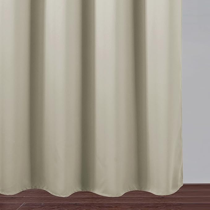 LEMOMO Light Beige Blackout Curtains/52 x 45 Inch Length Kids Curtains/Set of 2 Panels Grommet Bedroom Curtains for Living Room