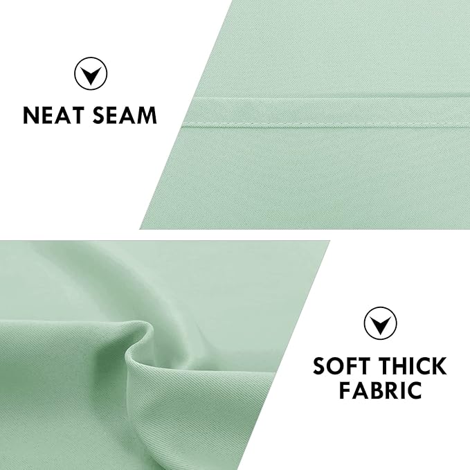 DWCN Blackout Curtains Room Darkening Thermal Insulated Bedroom Curtains Window Curtain Panels, 38 x 63 inches Long, Set of 2 Light Green Rod Pocket Drapes