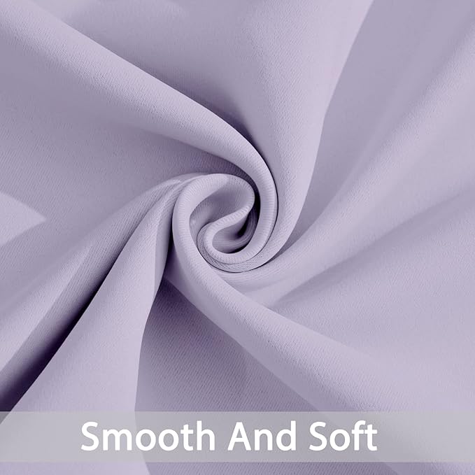Yakamok Blackout Curtains Room Darkening Thermal Insulated Window Panels,Solid Grommet Top Drapes for Bedroom/Living Room(62Wx63L, Lilac, 2 Panels)