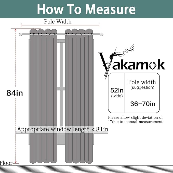 Yakamok Greyish White to Blue Ombre Curtain for Bedroom, Light Blocking Thermal Insulated Window Drape for Living Room(1 Panel, 52x84 Inch)