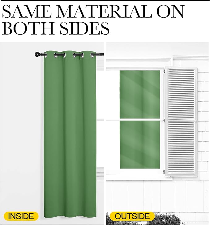 NICETOWN Blackout Window Curtains 60 inch Length 2 Panels, 34 x 60 Inch, Forest Green, Grommet Top Room Darkening Thermal Insulated Solid Vertical Drapes for Bedroom/Kid Room