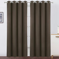 LEMOMO Blackout Curtains 66 x 95 inch/Chocolate Brown Curtains Set of 2 Panels/Thermal Insulated Room Darkening Bedroom Curtains