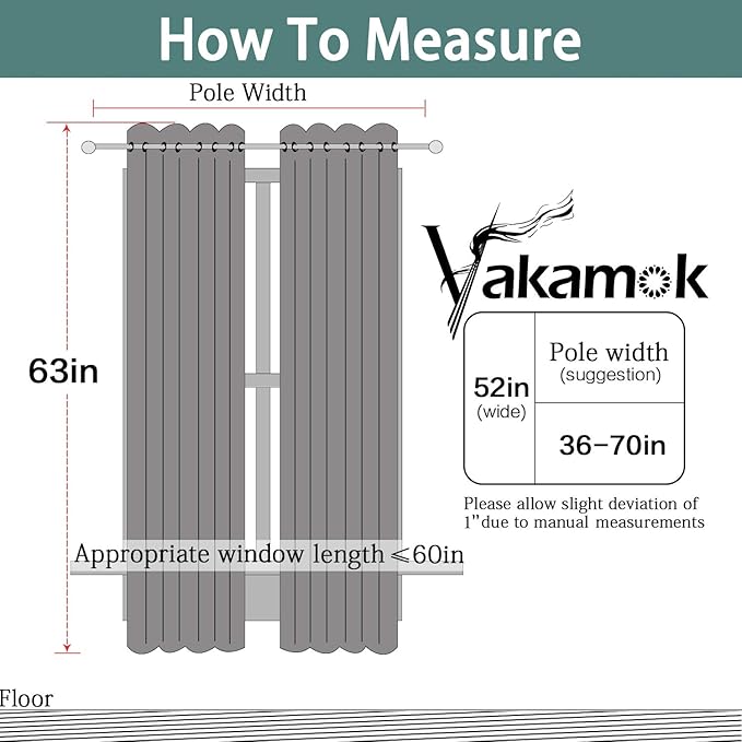 Yakamok 100% Blackout Curtains with Black Liners, Solid Home Decor Thermal Insulated Full Blackout 2-Layer Lined Drapes, Energy Efficiency Window Draperies for Bedroom (52Wx63L, Cream, 2 Panels)