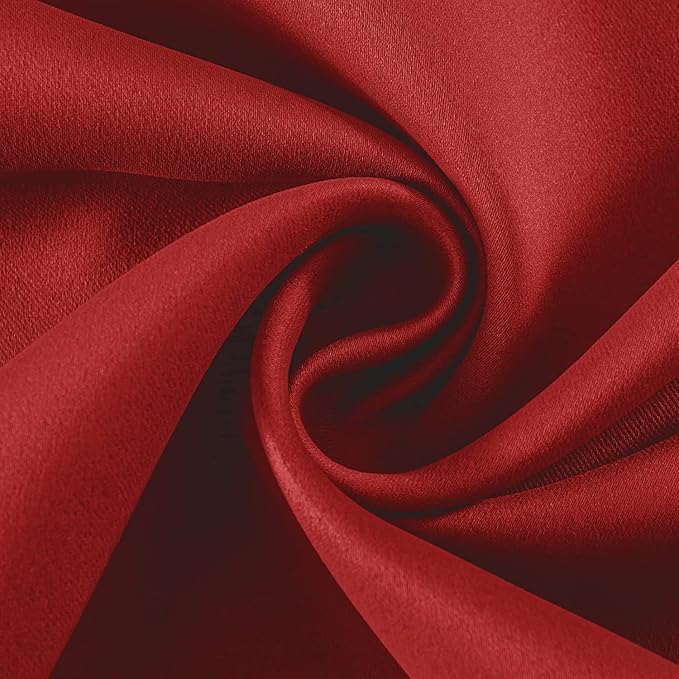 Joydeco Blackout Curtains 63 inch Length 2 Panels Set, Thermal Insulated Long Curtains & Drapes 2 Burg, Room Darkening Grommet Drapes for Bedroom Living Room Windows (W42 x L63 Inch, Red)