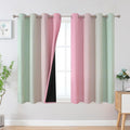 Estelar Textiler Sage and Pink Blackout Curtains 54 Inch Length, Light Blocking Gradient Grommet Drapes for Living Room, Thermal Insulated Ombre Curtains for Bathroom,52Wx54L,2 Panels