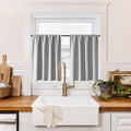 RYB HOME 100% Blackout Basement Curtains 24 inches Long, Heat & UV Blocking Total Room Darkening Noise Reducing Curtains for Bathroom RV Campers, Sliver Grey, 2 Panels Set