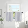 PONY DANCE 36 Inches Curtain Valances - Rod Pocket Window Covering Light Filtering and Privacy Protection Tiers for Home Decoration, 42 x 36 Inches, Greyish White, Set of 2