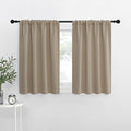 NICETOWN Kitchen Curtains, Taupe, 34" x 40", Set of 2, Short Blackout Curtains & Drapes, Thermal Insulated Rod Pocket Window Treatment Draperies for Nursery