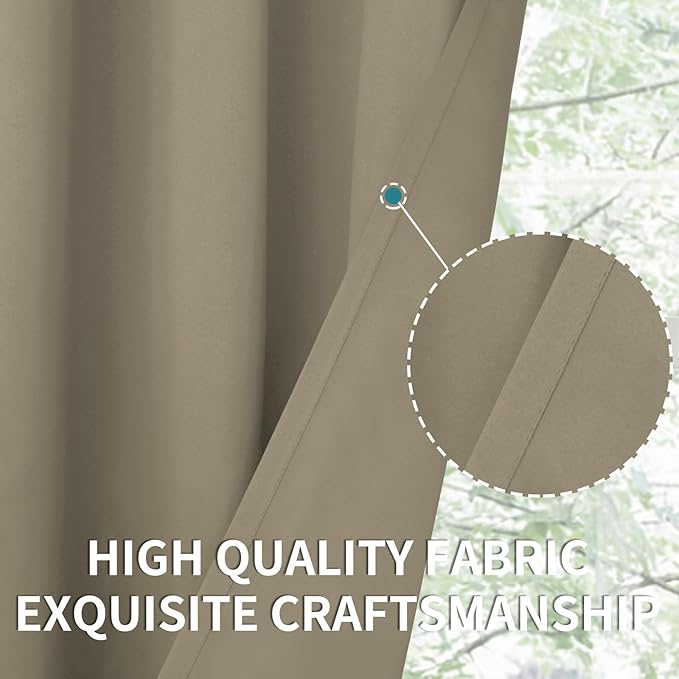 BGment Room Darkening Curtains 63 Inches Long - Grommet Thermal Insulated Drapes Window Treatment Curtains for Bedroom, 2 Panels, 38 x 63 Inch, Cocoa