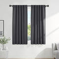 PONY DANCE Grey Window Curtains - 42 W x 72 L, Gray Blackout Thermal Drapes Treatments Light Blocking Rod Pocket Panels for Living Room Home Decoration, 1 Pair