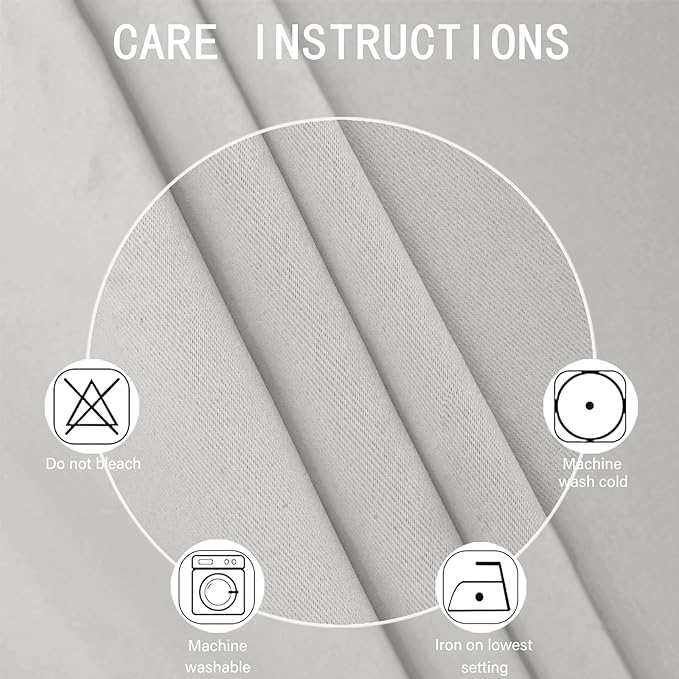 LEMOMO Light Grey Blackout Curtains/38 x 54 Inch/Set of Two Panels Grommet Living Room Curtains