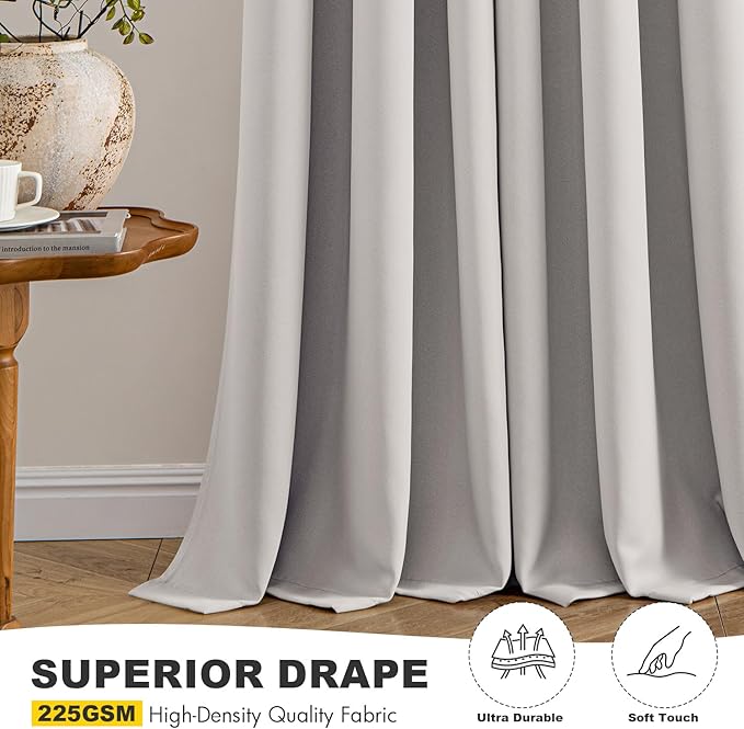 MIULEE Cobblestone Blackout Curtains - Bedroom Window Treatment Curtains Thermal Insulated Room Darkening Drapes for Living Room Kitchen Grommet Light Blocking Drapery, 40 x 54 Inches Long, 2 Panels