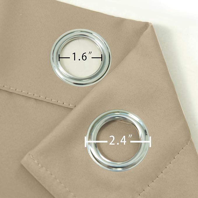 LEMOMO Blackout Curtains 52 x 120 Inch Long Beige Curtains Set of 2 Panels Room Darkening Curtains for Bedroom and Living Room