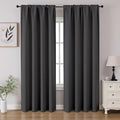 CUCRAF Dark Grey Blackout Curtains 90 inch Length 2 Panels Set, Rod Pocket Room Darkening Drapes for Bedroom Living Room, Insulated Thermal Light Blocking Window Curtain (W52 x L90 Inch)