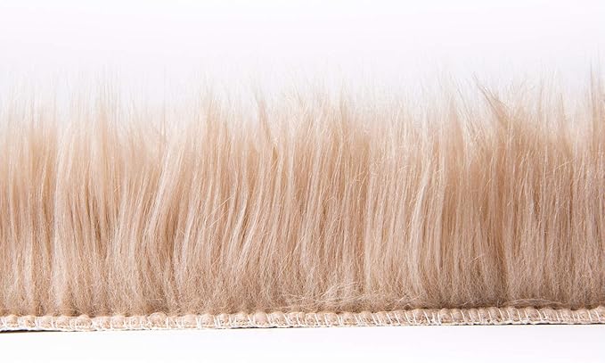 Ashler Faux Fur Rug - Fluffy Shaggy Area Rug, Ultra Soft 3 x 3 Feet Round, Beige Fuzzy Machine Washable Shag, Nursery Decor Throw for Bedroom, Kids Room, Living Room
