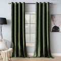 MIULEE Velvet Curtains Olive Green Extra Long Elegant Grommet Curtains Thermal Insulated Soundproof Room Darkening Black Out Drapes for Classical Living Room Bedroom Decor 52 x 108 Inch Set of 2