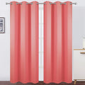 LEMOMO Blackout Curtains 38 x 84 inch/Coral Curtains Set of 2 Panels/Thermal Insulated Room Darkening Bedroom Curtains