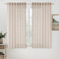 MIULEE Natural White Linen Curtains 40 Inch Long for Bedroom Living Room, Soft Thick Linen Textured Window Drapes Semi Sheer Light Filtering Rod Pocket Back Tab Neutral Farmhouse Cream Ivory 2 Panels