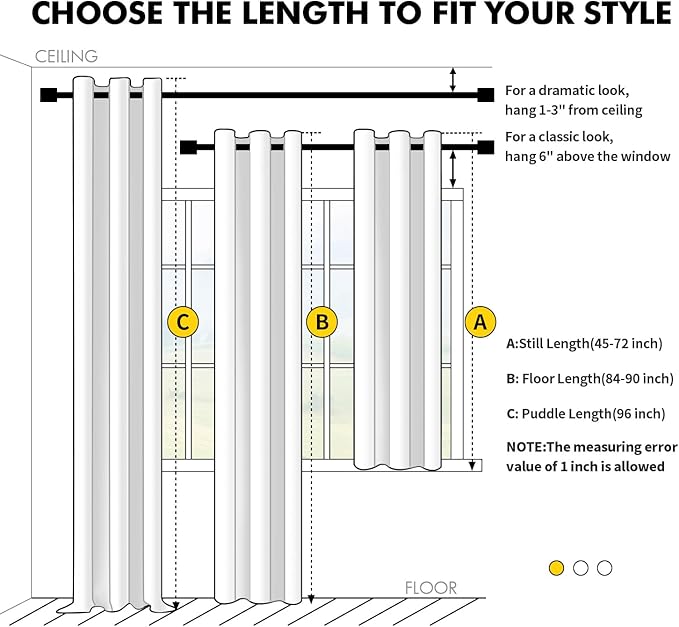 MIULEE Light Blue Blackout Curtains for Bedroom Living Room 54 Inches Long 2 Panels, Thermal Insulated Room Darkening Drapes Solid Grommet Noise Reduction Light Blocking Window Treatments 40x54 Inch