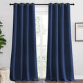 NICETOWN Bedroom Blackout Curtains Panels, 1 Pair, 55 inches by 94 Inch, Navy, Triple Weave Energy Saving Thermal Insulated Solid Grommet Blackout Draperies for Patio