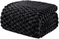 Exclusivo Mezcla Fleece King Blanket for Bed, Extra Large Fuzzy Black Bed Blankets, Soft Cozy Plush Sofa Throws for All Seasons, 90x104 Inches
