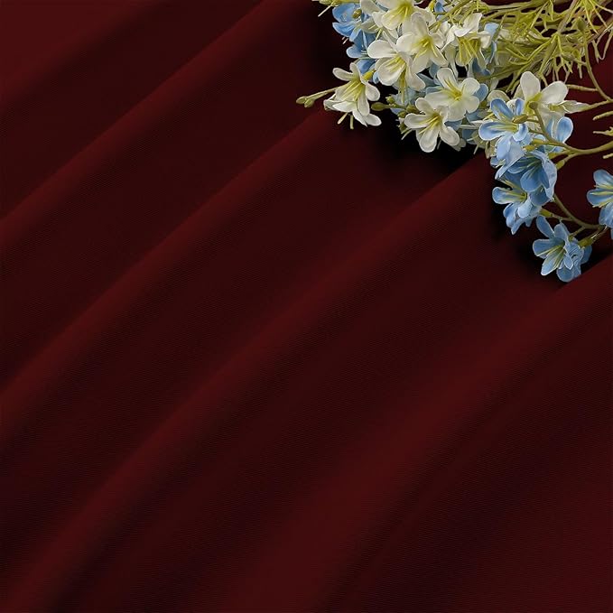 CUCRAF Burgundy Red Blackout Curtains 63 inch Length 2 Panels Set, Rod Pocket Room Darkening Drapes for Bedroom Living Room, Insulated Thermal Light Blocking Window Curtain (W52 x L63 Inch)