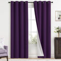 Yakamok Room Darkening 100% Blackout Curtains Grommet Window Treatments with 2 Thick Layers-Purple Thermal Insulated Drapes Set of 2 Panels for Bedroom Living Room 52 Inches by 84 Inches Length