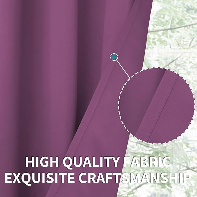 BGment Room Darkening Curtains 84 Inches Long - Grommet Thermal Insulated Drapes Window Treatment Curtains for Bedroom, 2 Panels, 52 x 84 Inch, Eggplant Purple