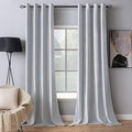 MIULEE 2 Pieces Greyish White Velvet Curtains Exquisite & Elegant Grommet Thermal Soundproof Room Darkening Light Blocking Curtains/Drapes for Living Room Bedroom 52 x 90 Inch