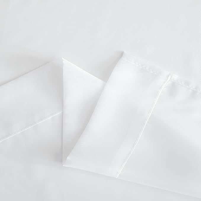 NICETOWN Sheer Curtains Extra Length - Wide Solid Voile Window Panels for Patio/Sliding Door/Living Room (54" W x 108" L, White, 2 Pieces)