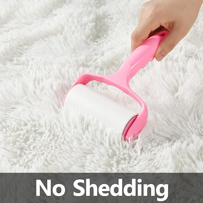 Deerhoo Shag Area Rug, 4 X 6 Plush Fuzzy Rugs for Living Room, Ultra Soft Fluffy Furry Rug for Bedroom, Indoor Carpet Nursery Rugs for Kids Room Home Decor, White