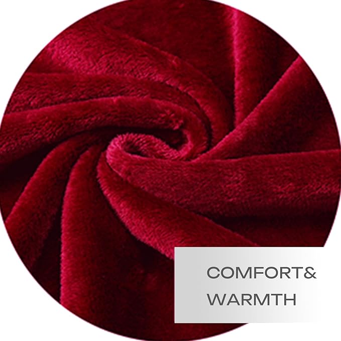 JIAHANNHA Red Throw Blanket Fleece Blanket Throw Size(50 by 70 Inches),Super Soft Cozy Plush Blanket for Couch Sofa Bed,Lightweight Warm Bed Blankets for Adults,All Season