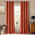 MIULEE Fall Velvet Curtains Elegant Grommet Burnt Orange Curtain Thermal Insulated Soundproof Room Darkening Rust Terracotta Curtains/Drapes for Living Room Bedroom Decor 52 x 84 Inch Set of 2