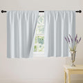 RYB HOME White 100% Blackout Curtains, Short Thermal Insulated Heat & UV Blocking Total Room Darkening Privacy Drapes for Small Window, Width 42 by Length 30, White, 2 Panels