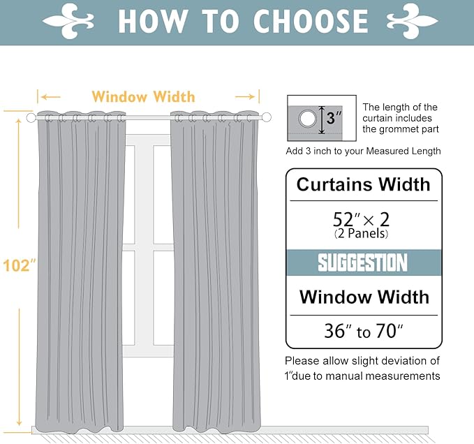 ChrisDowa Room Darkening Curtains 102 Inches Long 2 Panels Set for Living Room, Grommet Thermal Insulated Blackout Curtains for Bedroom (Teal, 52 x 102 Inch)