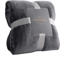 TASTHROW Large Flannel Fleece Throw Blanket, 50×70 Inch - Cozy Lightweight Thick Blanket - All Seasons Suitable for Women, Men and Kids (Grey)