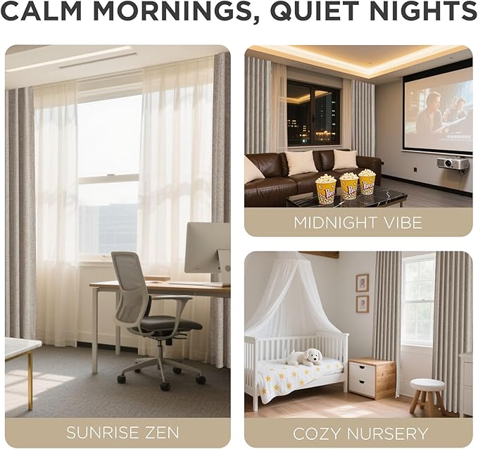 Joydeco Blackout Curtains for Bedroom - 120 Inch Long 100% Light Blocking 2 Panels Set Linen Drapes, Thermal Insulated Room Darkening Curtains, Linen Textured for Living Room, Rod Pocket & Back Tabs