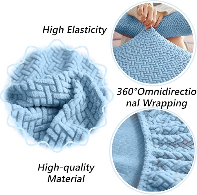 Soothing Home Sofa Covers, Sofa Hero Covers, Wear-Resistant Universal Couch Covers Washable Stretch Sectional Couch Cushion Covers (Blue,Large Triple Seat Cover)